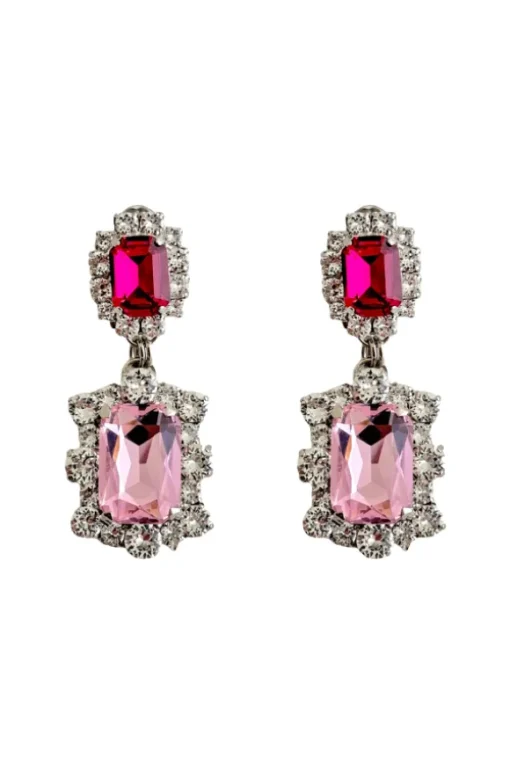 Dynasty Angelina Fuchsia/Baby Pink Earrings