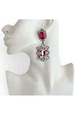 Dynasty Angelina Fuchsia/Baby Pink Earrings