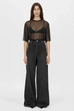 Enigma Sheer Top Black