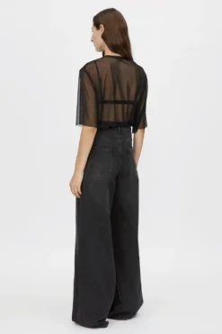 Enigma Sheer Top Black