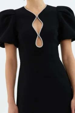 Estella Puff Sleeve Mini Dress Black