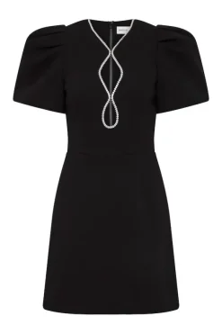 Estella Puff Sleeve Mini Dress Black