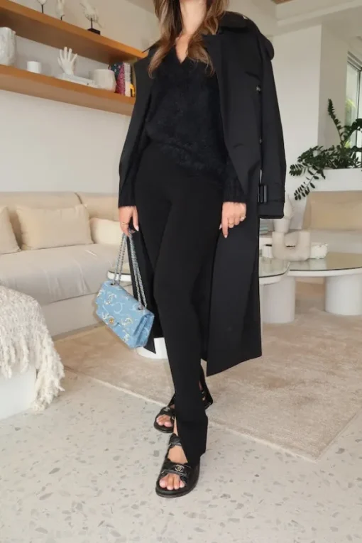 Evans Trench Coat Black