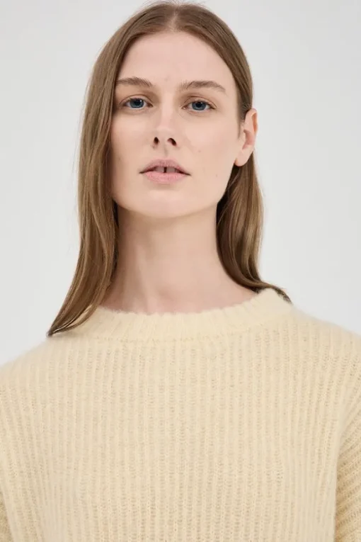 Fluffy Mohair Wool Jumper Lemon