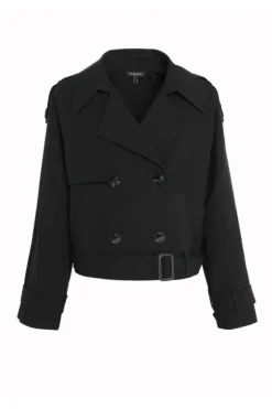 Franklin Cropped Trench Black