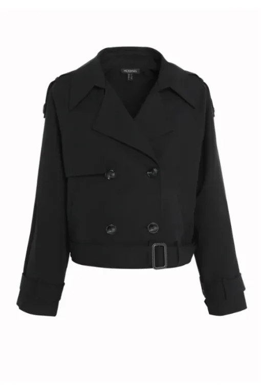 Franklin Cropped Trench Black