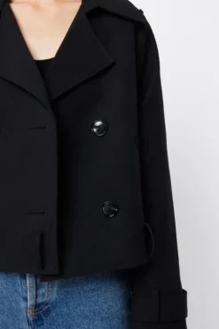 Franklin Cropped Trench Black