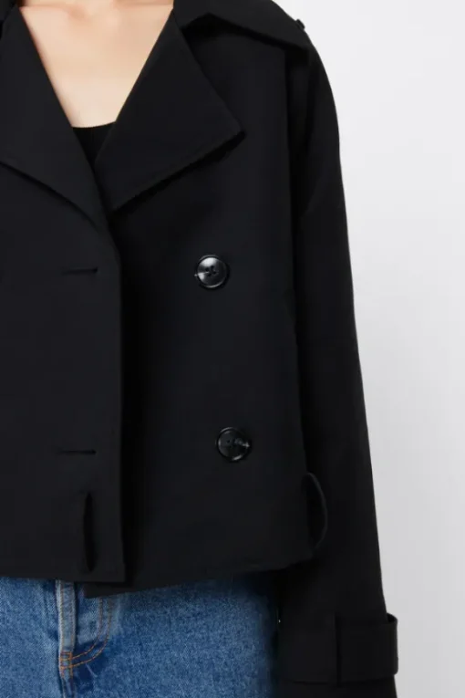 Franklin Cropped Trench Black