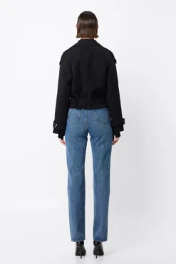 Franklin Cropped Trench Black