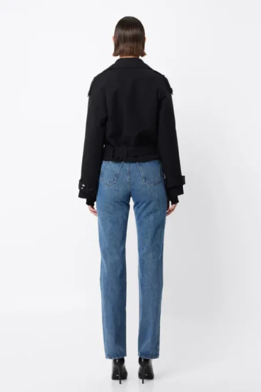 Franklin Cropped Trench Black