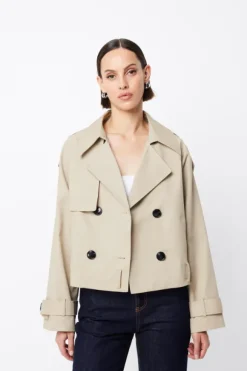 Franklin Cropped Trench Natural