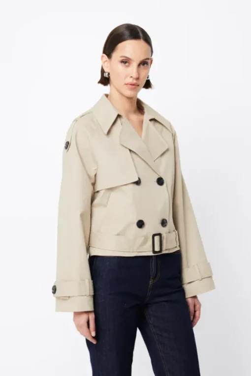 Franklin Cropped Trench Natural