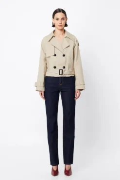 Franklin Cropped Trench Natural