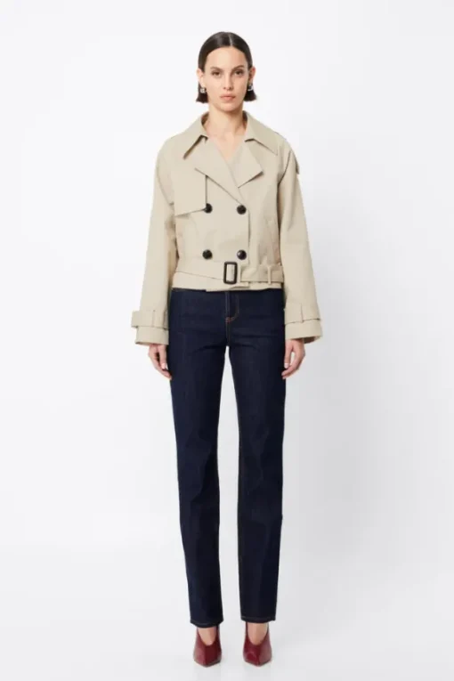 Franklin Cropped Trench Natural