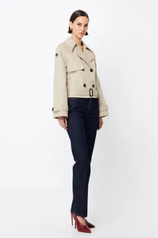 Franklin Cropped Trench Natural