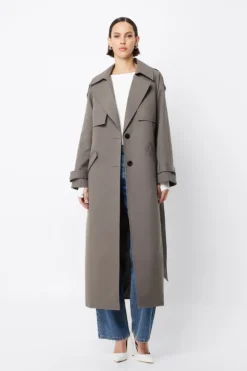 Franklin Trench Coat Charcoal