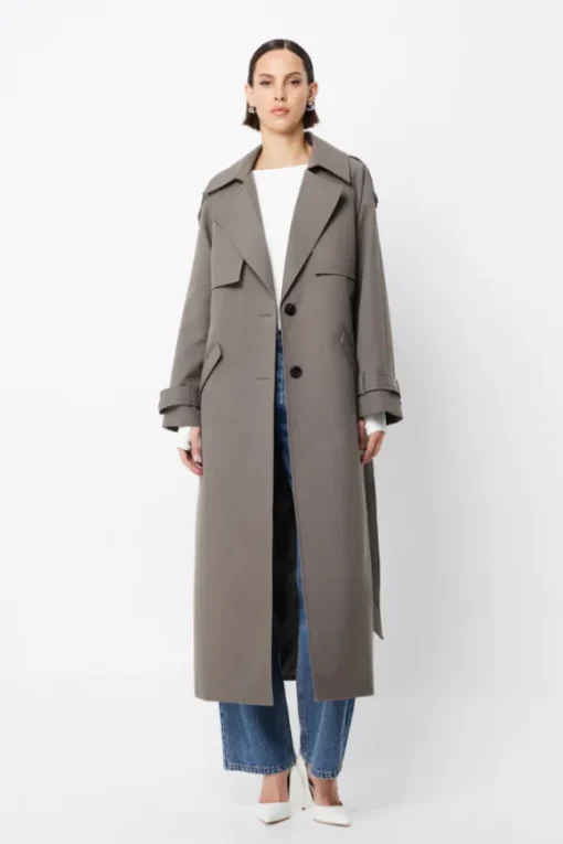 Franklin Trench Coat Charcoal