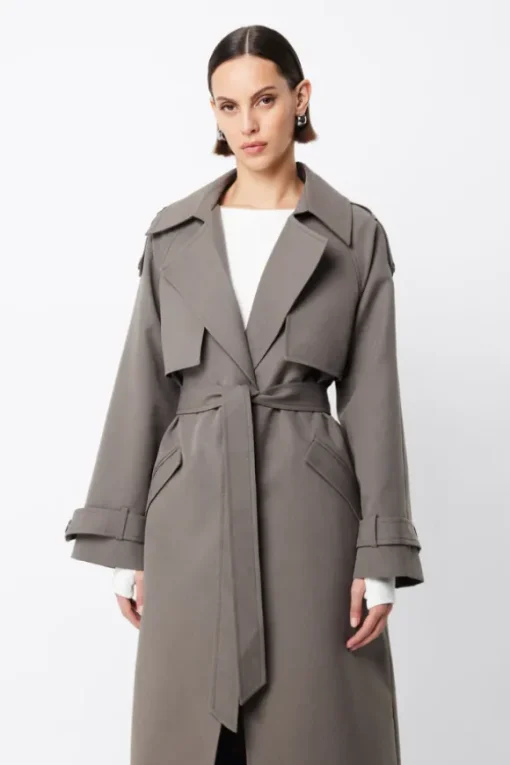 Franklin Trench Coat Charcoal