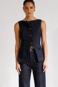 Good Vibes Top Indigo