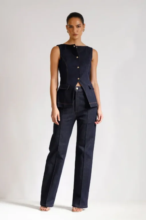 Good Vibes Top Indigo