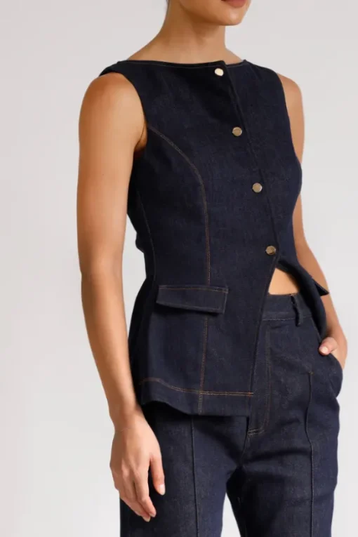 Good Vibes Top Indigo