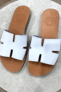H Sandals White