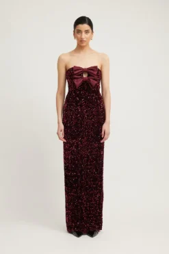 Harlynne Dres Merlot Sequin