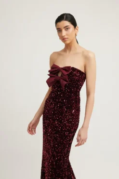 Harlynne Dres Merlot Sequin