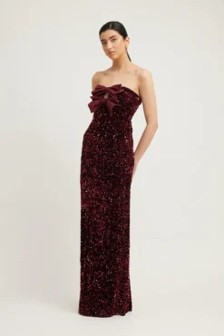 Harlynne Dres Merlot Sequin