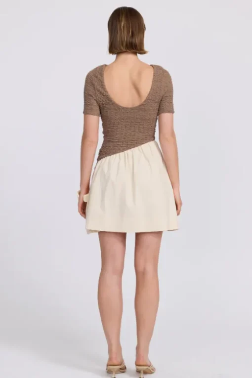 Haven Mini Dress Taupe/Cream