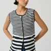 Helena Gilet Stripe 2 Navy/White