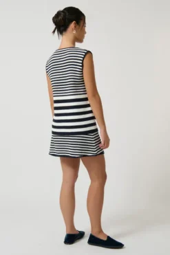 Helena Gilet Stripe 2 Navy/White