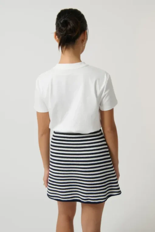 Helena Mini Skirt Stripe 2 Navy/White