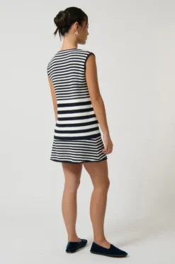 Helena Mini Skirt Stripe 2 Navy/White