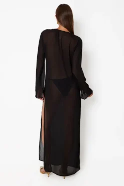 Hotline Heart Maxi Dress Black