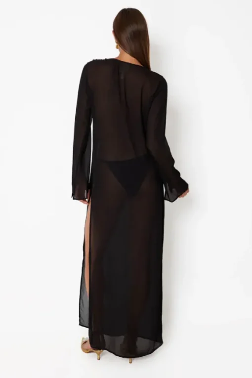 Hotline Heart Maxi Dress Black