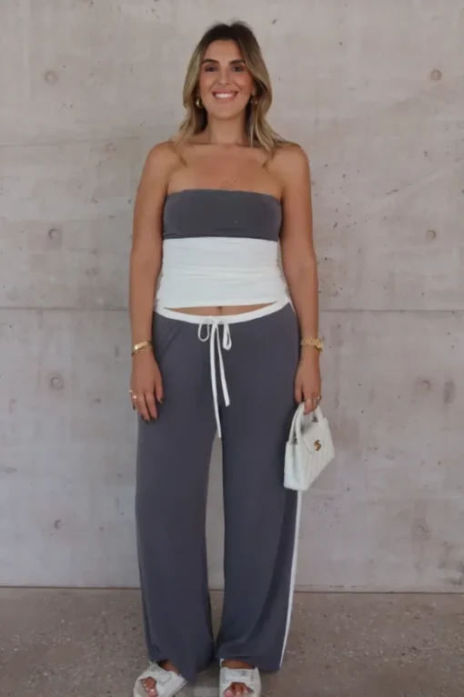 Hunter Pant Steel/White