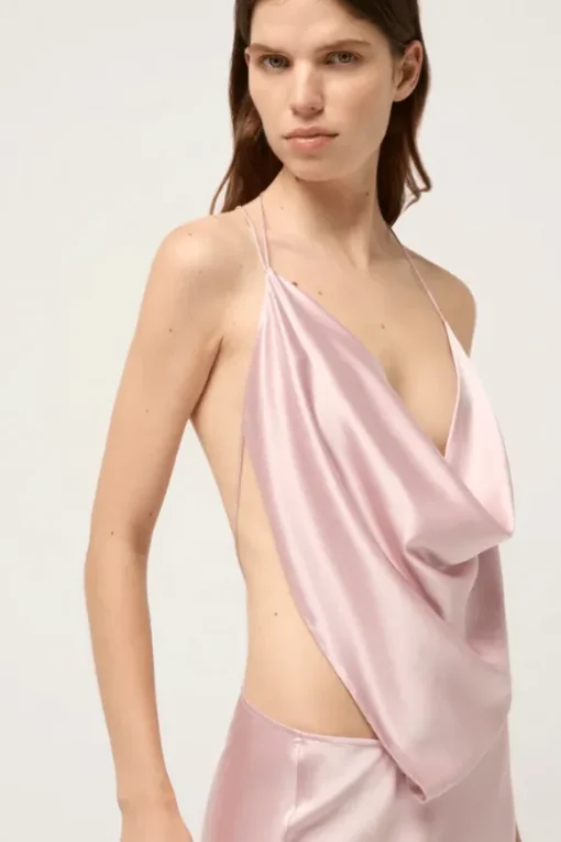 Iced Bias Maxi Dress Pink