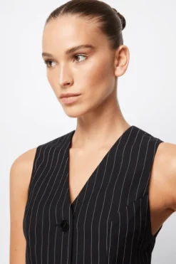 In Denial Vest Pinstripe