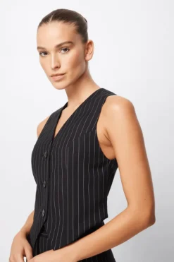 In Denial Vest Pinstripe