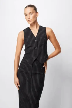 In Denial Vest Pinstripe