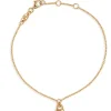 18k Gold Vermeil Crystal Lotus Heart Padlock Bracelet