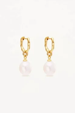 18k Gold Vermeil Embrace Stillness Pearl Hoops