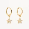 18k Gold Vermeil Gold By The Sea Crystal Starfish Hoops