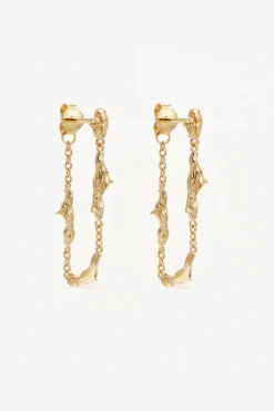 18k Gold Vermeil Gold Drift Chain Earrings