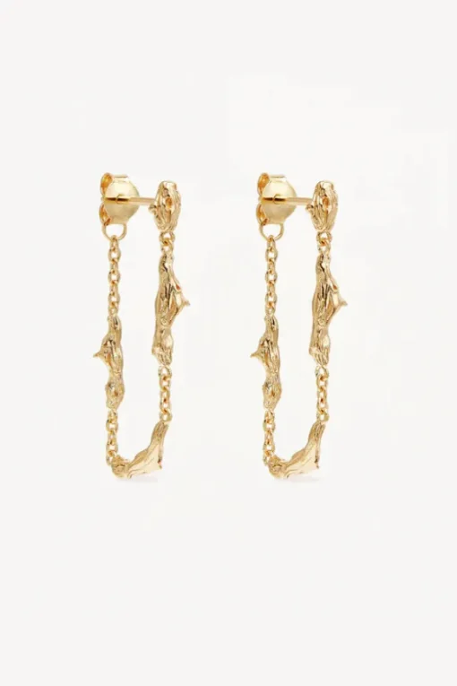 18k Gold Vermeil Gold Drift Chain Earrings
