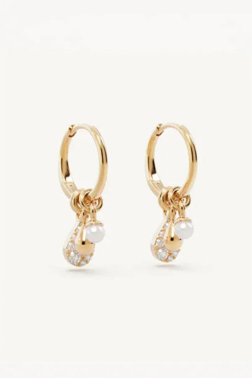 18k Gold Vermeil Silver Ocean Mist Hoops