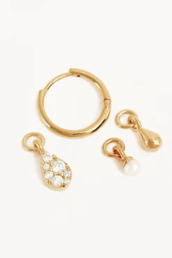 18k Gold Vermeil Silver Ocean Mist Hoops