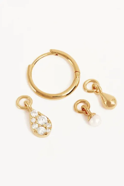 18k Gold Vermeil Silver Ocean Mist Hoops