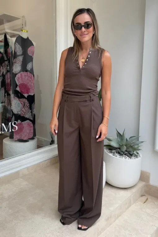 Kate Tailored Pant Cocoa